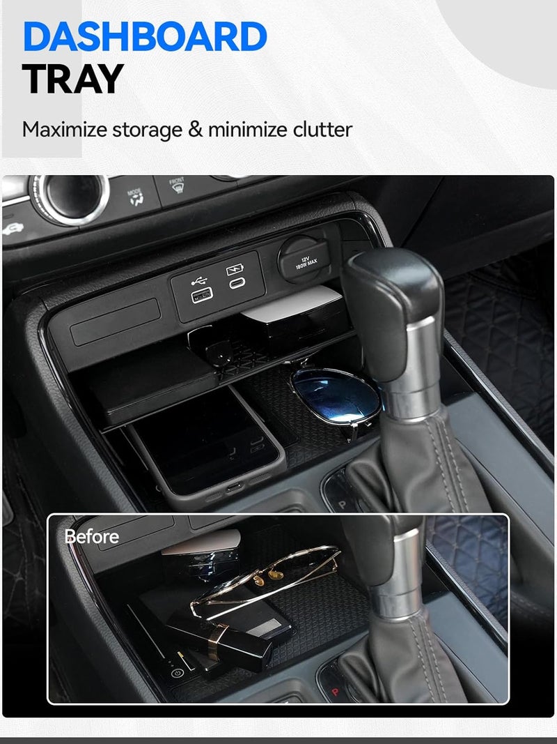 ELECFRESH 5PCS Center Console Organizer Tray for 2026 2025 2024 2023 Honda CRV Accessories, Armrest Storage Box and Drawer, Armrest Hidden Storage Box, Dashboard Organizer Tray and Cup Holder for Honda CRV - Image 4